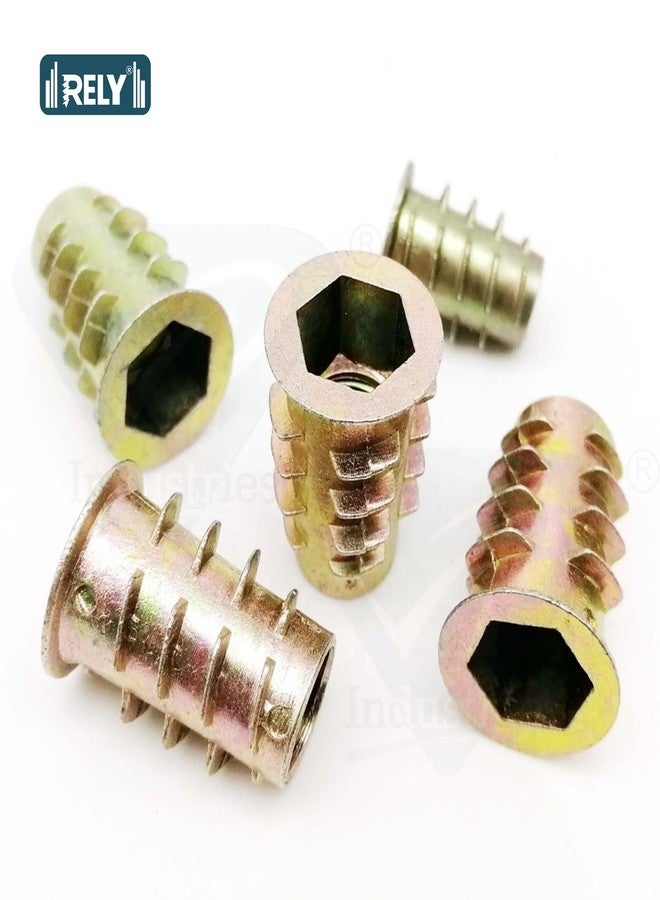 RELY+ Rely®⇒VP INDUSTRIES (Pcs-100) M6x10 mm Wood Insert D-Nut Internal Thread Alloy Zinc | D-nut Hex Drive Head for Fixing and Connecting Screws Bolts Nuts,Furniture Mounting Fasteners - Image 3